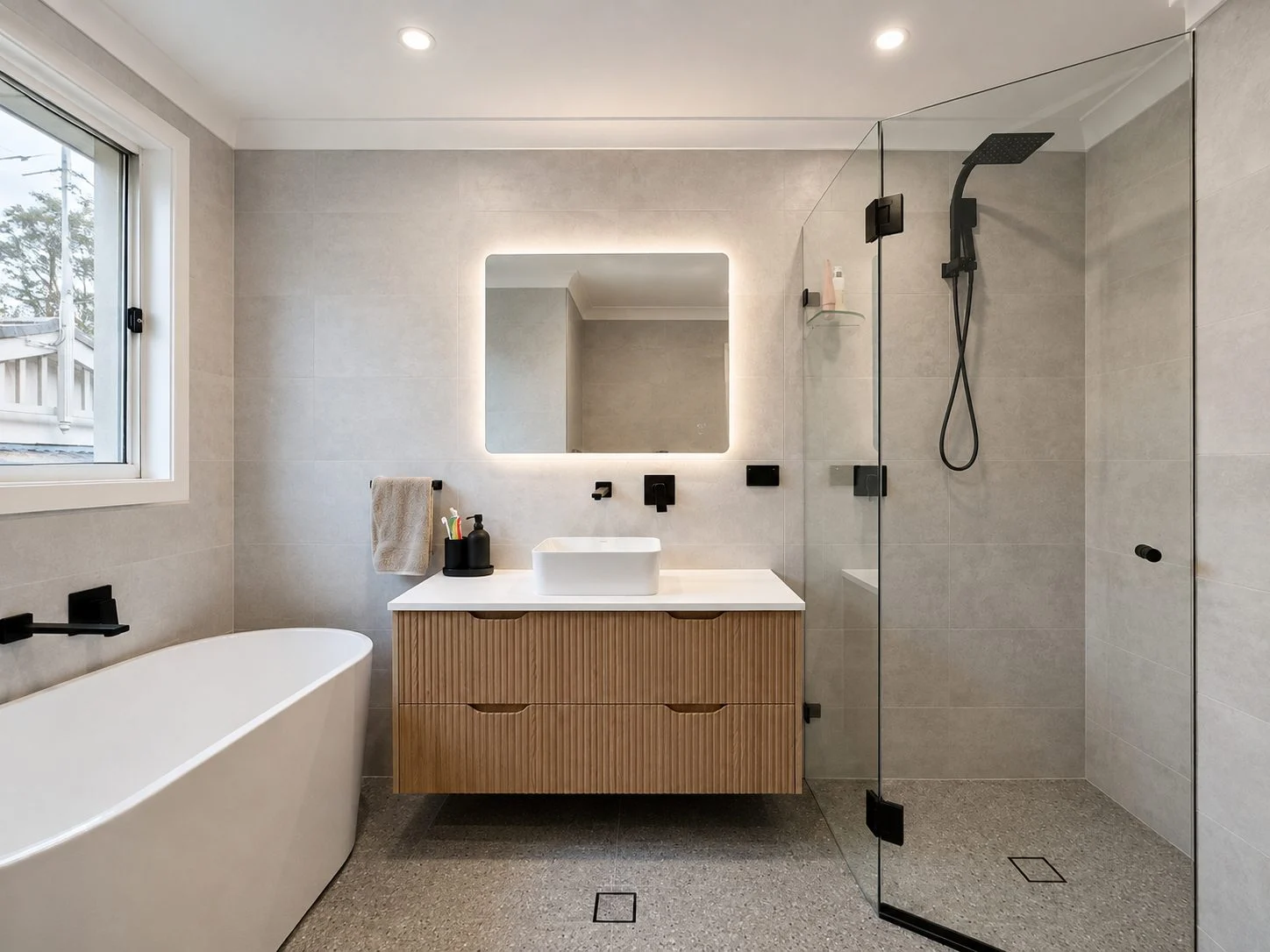 bathroom renovation with freestanding bath sydney
