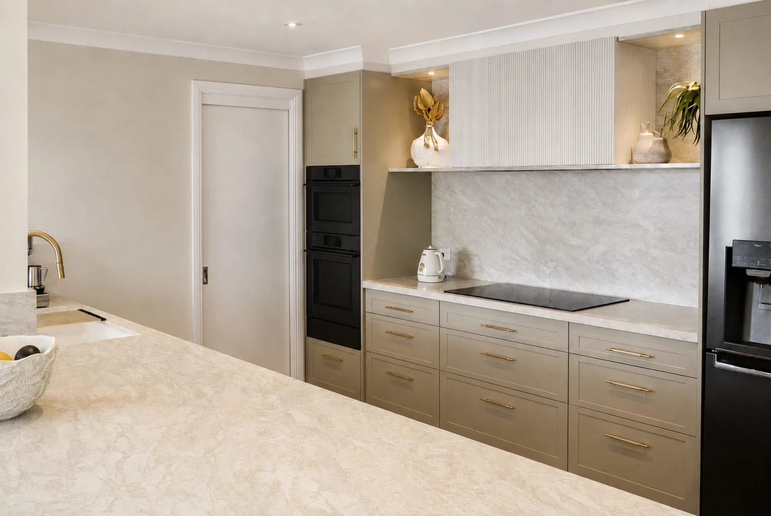 kitchen makeover with shaker doors and stone benchtop