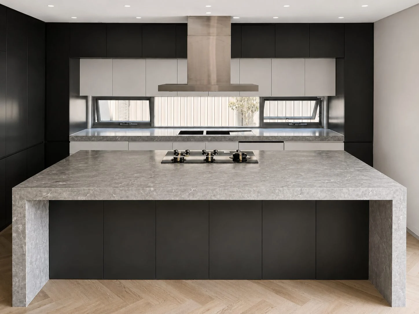 new custom kitchen with stone benchtop sydney